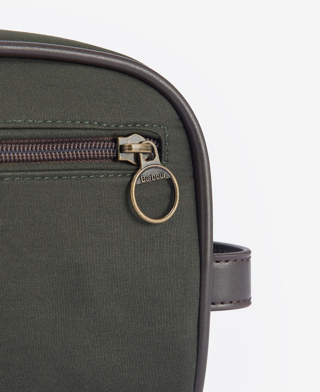 Barbour Wax  Washbag: Olive/Brown