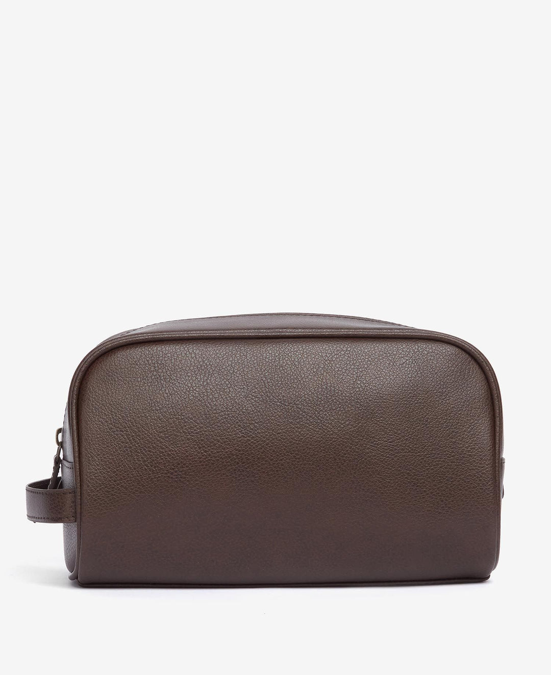 Barbour Leather Washbag: Dark Brown