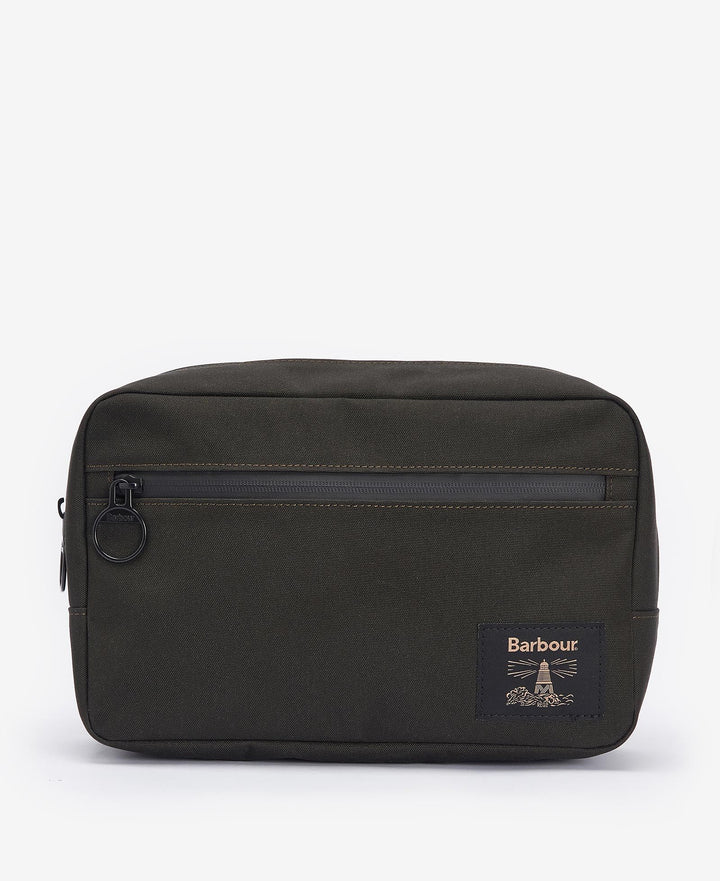 Barbour Field Washbag: Olive/Black