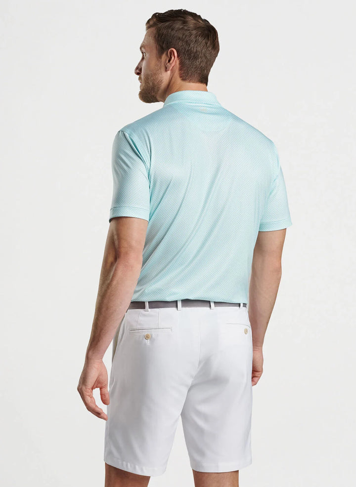 Peter Millar Circle Geo Performance Jersey Polo: Seaglass