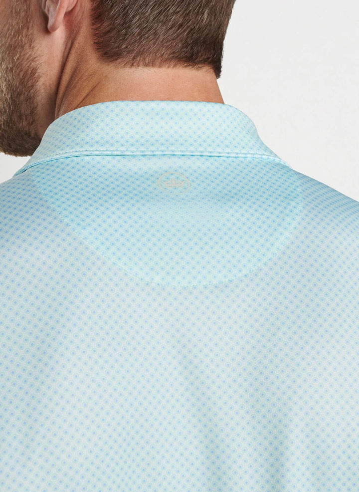 Peter Millar Circle Geo Performance Jersey Polo: Seaglass