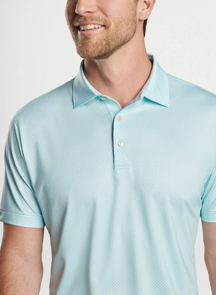 Peter Millar Circle Geo Performance Jersey Polo: Seaglass