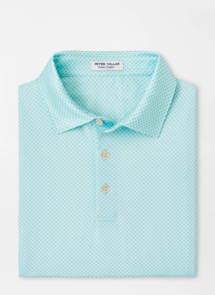 Peter Millar Circle Geo Performance Jersey Polo: Seaglass