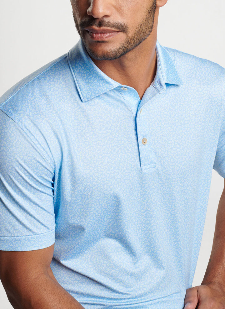 Peter Millar Mahi Mahi Performance Jersey Polo: Cottage Blue