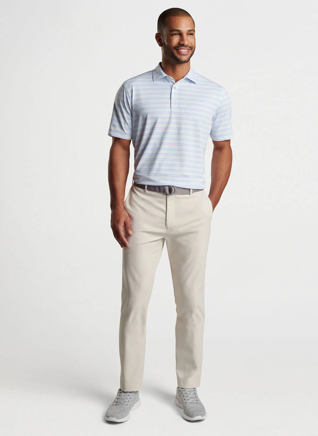 Peter Millar Clifton Performance Jersey Polo: Seaglass