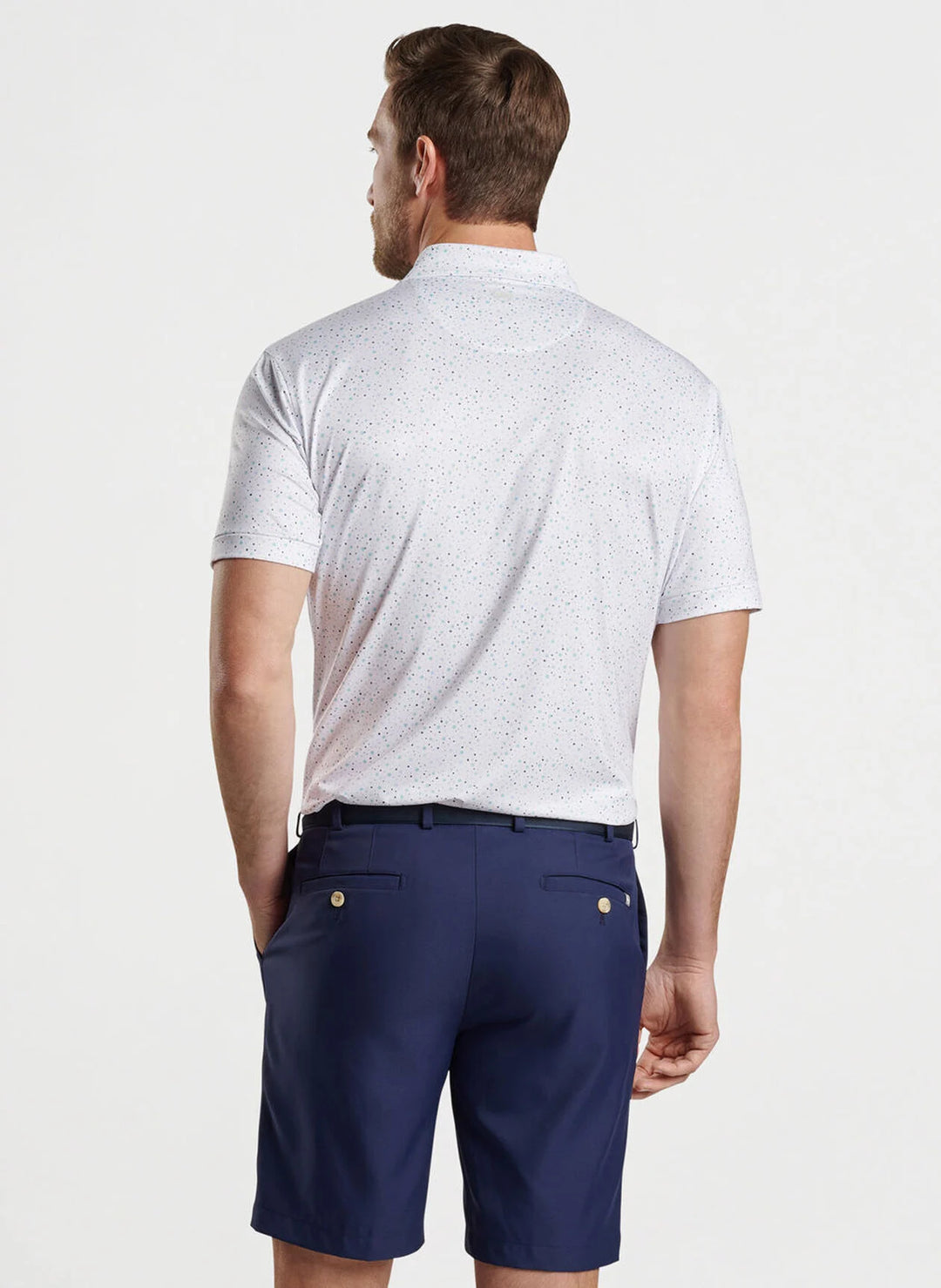 Peter Millar Mulled Wine Performance Jersey Polo: White