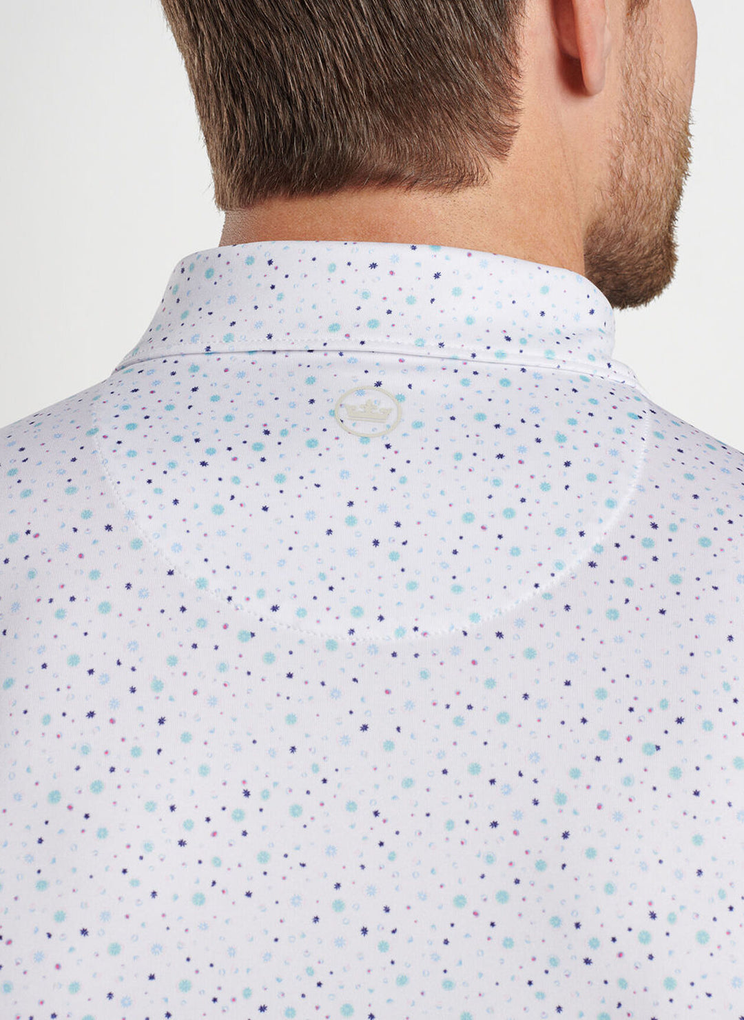 Peter Millar Mulled Wine Performance Jersey Polo: White