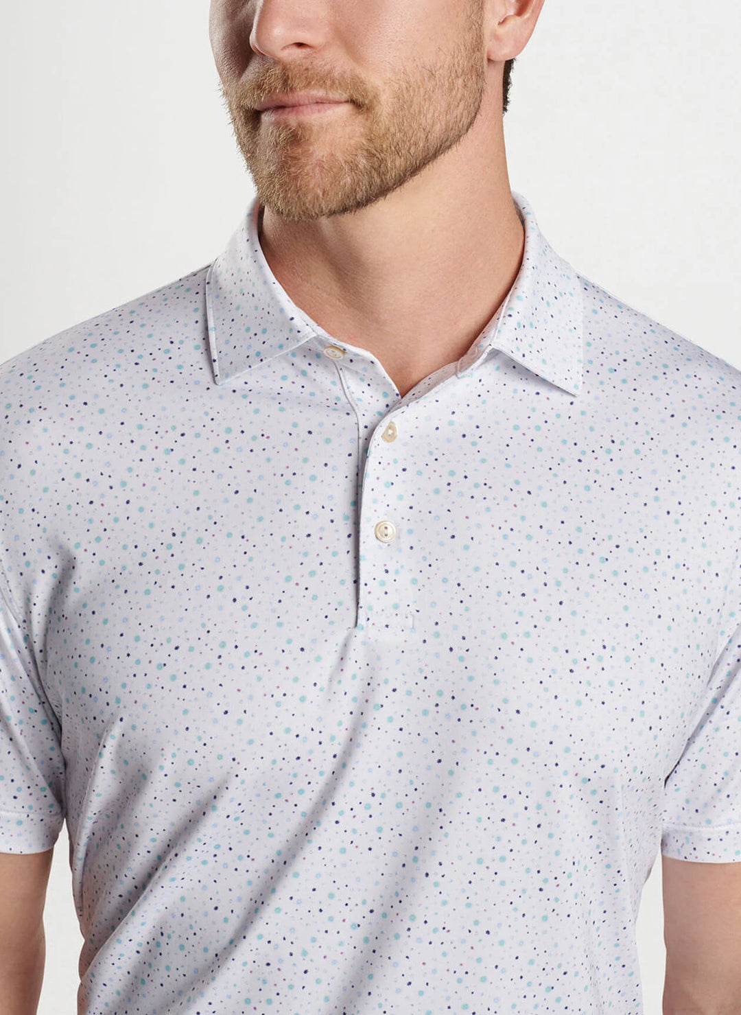 Peter Millar Mulled Wine Performance Jersey Polo: White