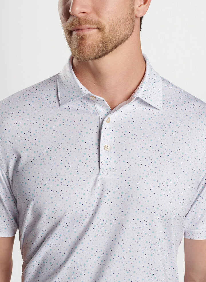Peter Millar Mulled Wine Performance Jersey Polo: White