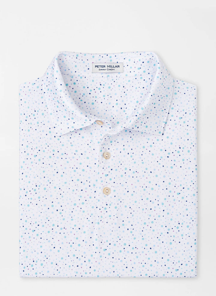 Peter Millar Mulled Wine Performance Jersey Polo: White