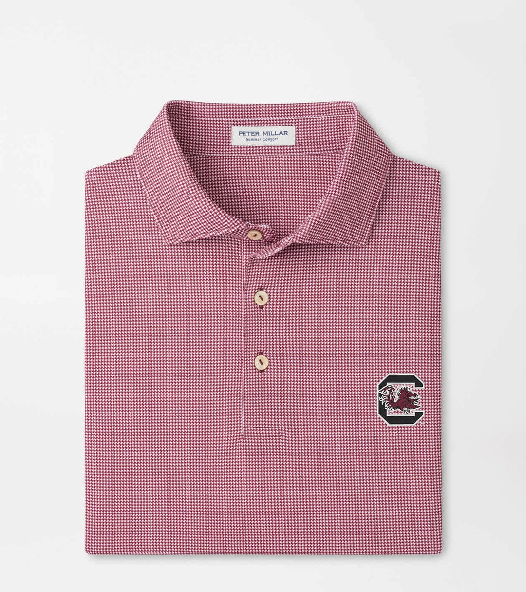 Peter Millar South Carolina Block C Border Performance Jersey Polo: Maroon