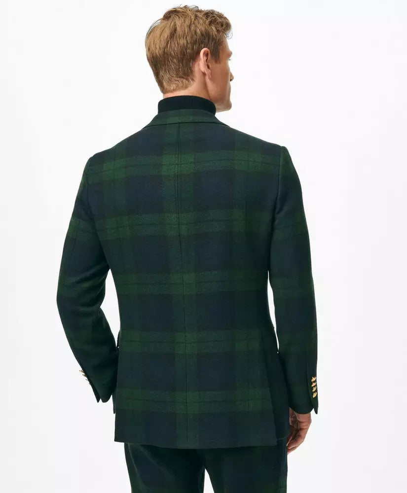 Brooks Brothers Classic Fit Blazer in Black Watch Tartan Wool Tweed