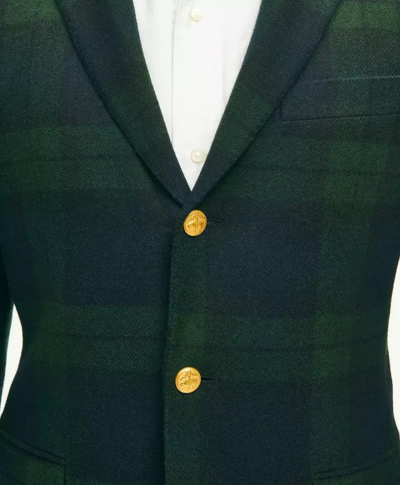 Brooks Brothers Classic Fit Blazer in Black Watch Tartan Wool Tweed