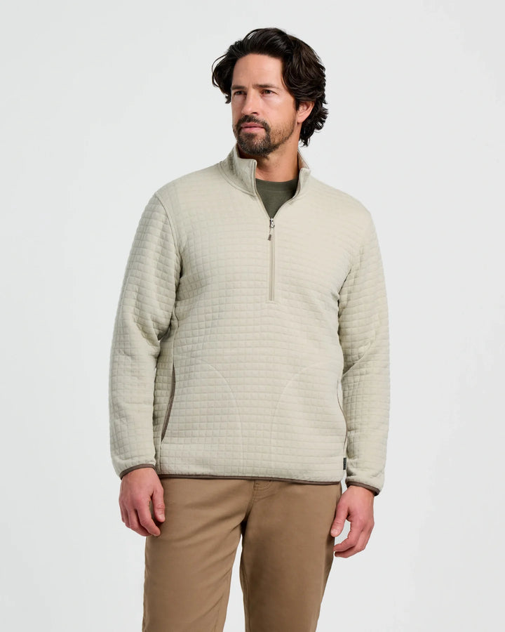 Free Fly Men's Downvalley Quarter Zip: Heather Sandstone