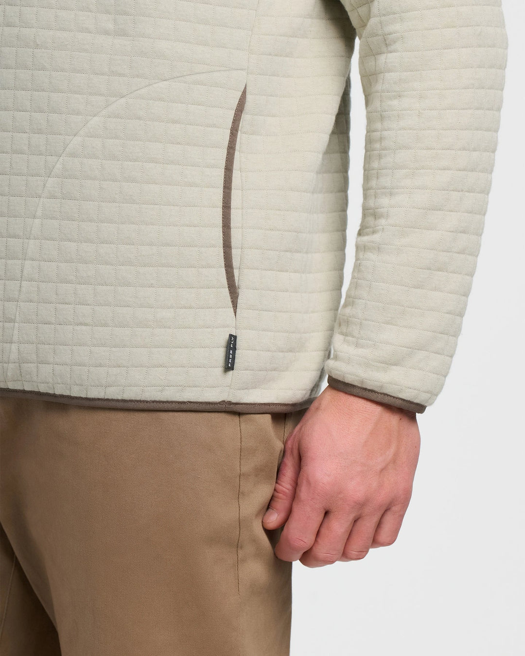 Free Fly Men's Downvalley Quarter Zip: Heather Sandstone