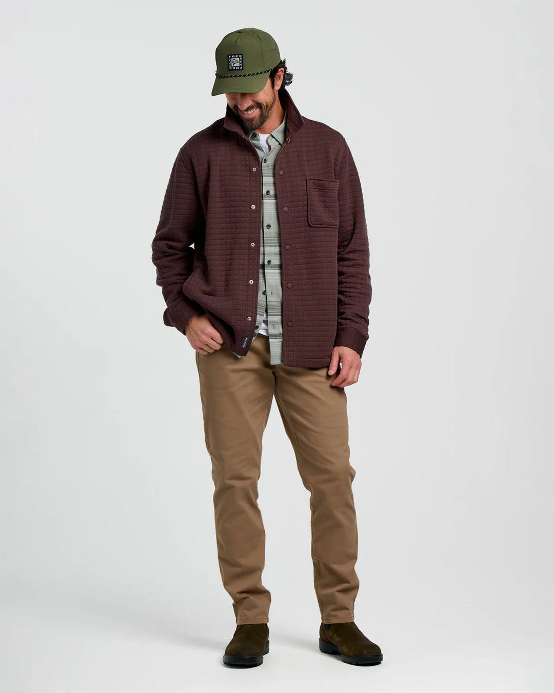Free Fly Men's Downvalley Overshirt: Chestnut