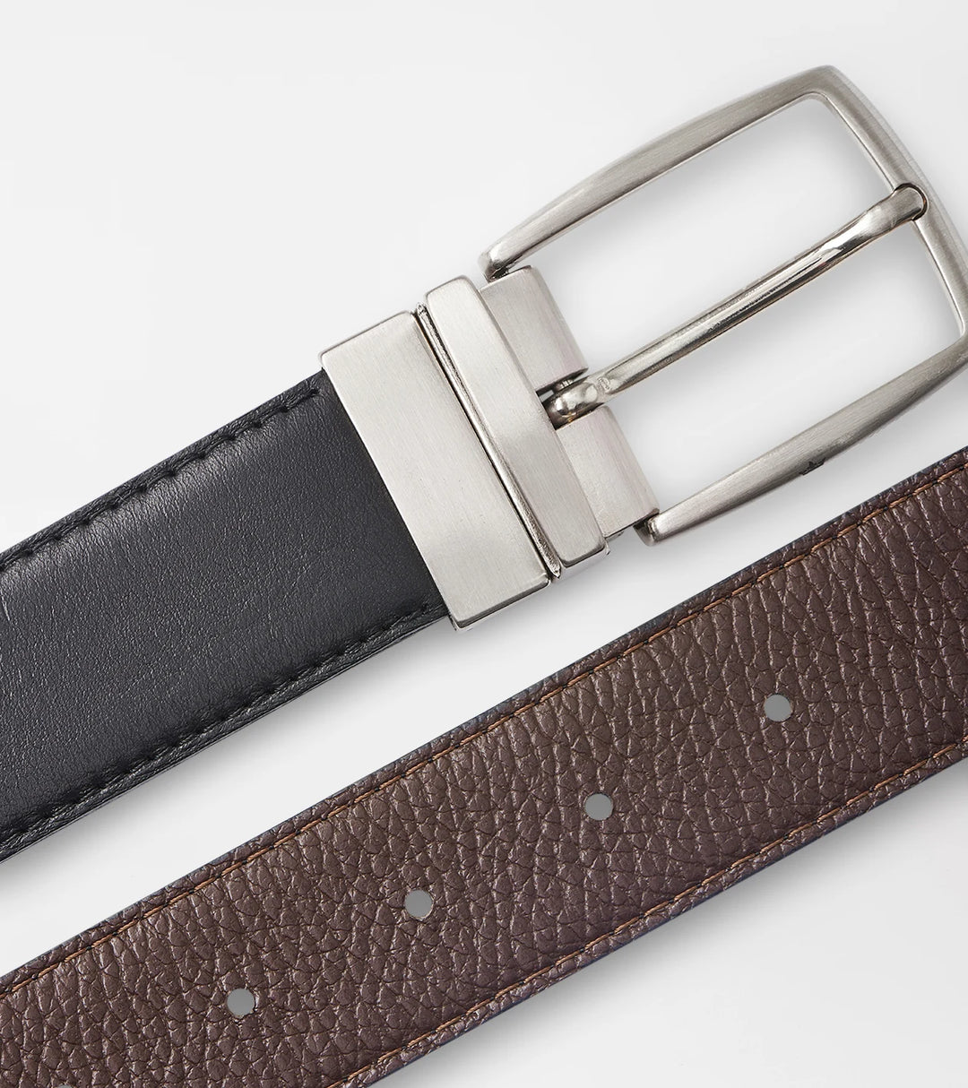 Peter Millar Reversible Leather Belt: Black/Brown
