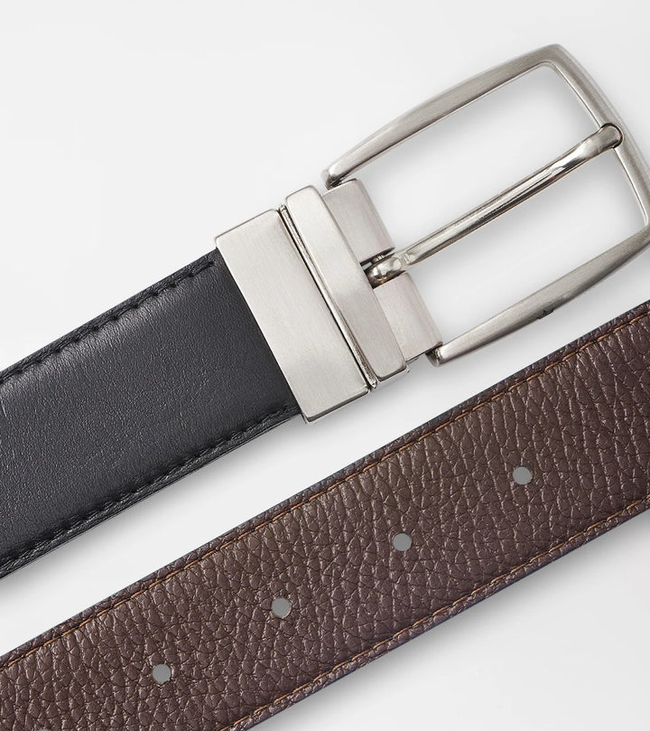 Peter Millar Reversible Leather Belt: Black/Brown