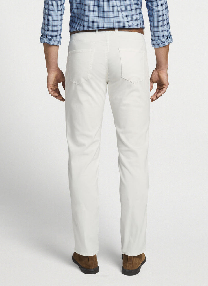 Peter Millar Ultimate Sateen Stretch Five-Pocket Pant: Ivory