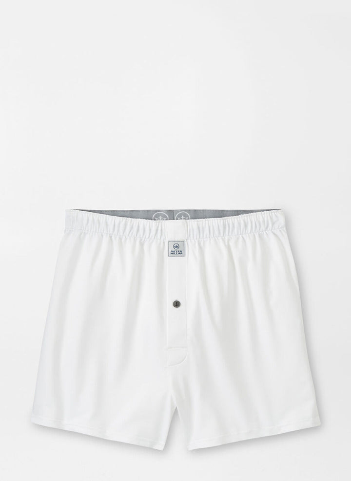 Peter Millar Bold Stretch Jersey Boxer: White