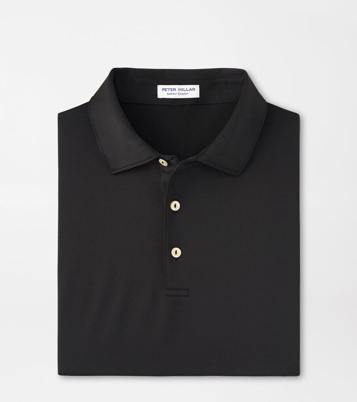 Solid Performance Jersey Polo: Black