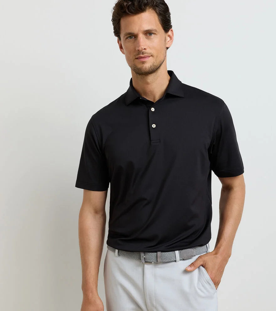 Solid Performance Jersey Polo: Black