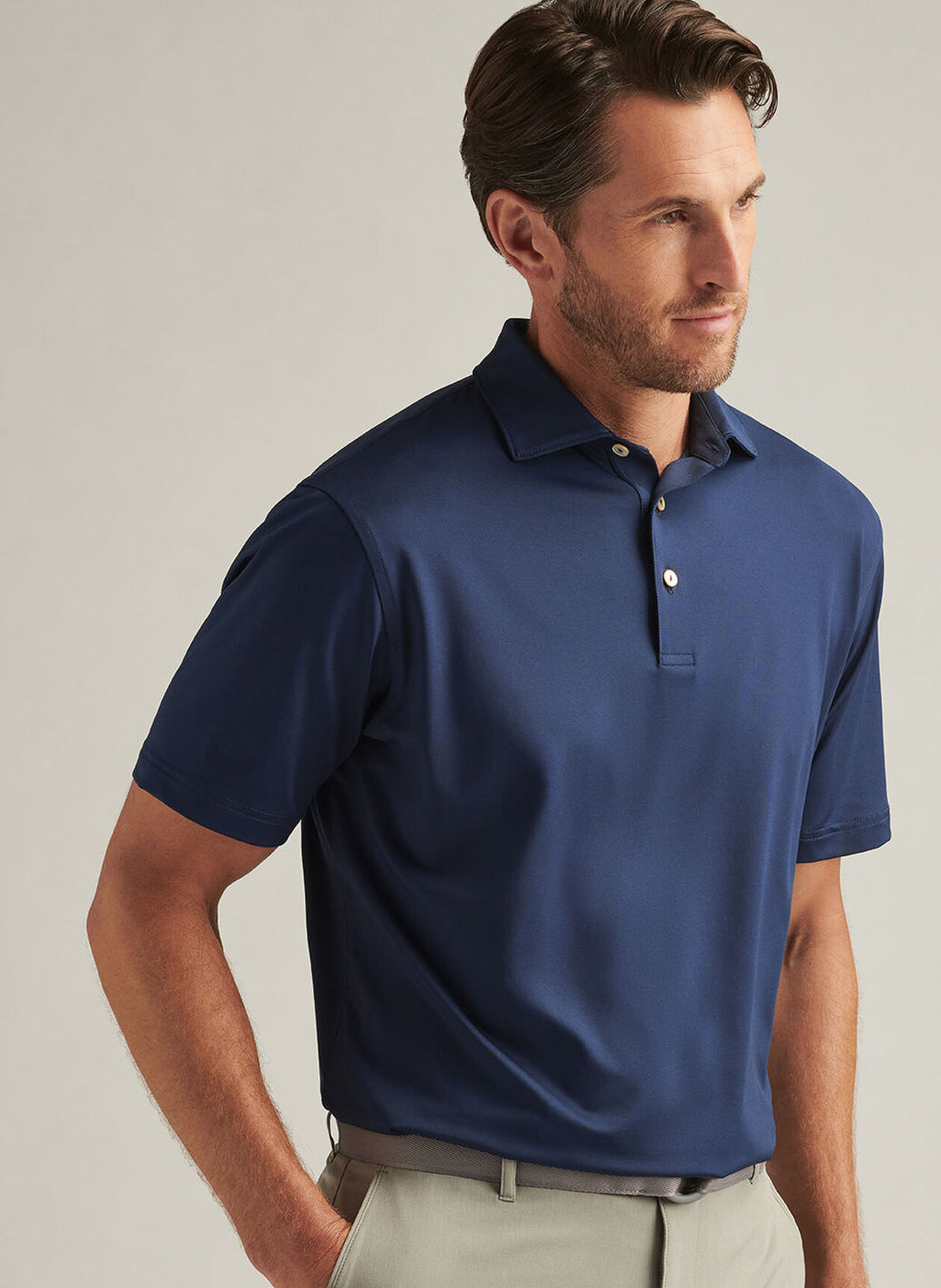 Peter Millar Solid Performance Jersey Polo: Navy