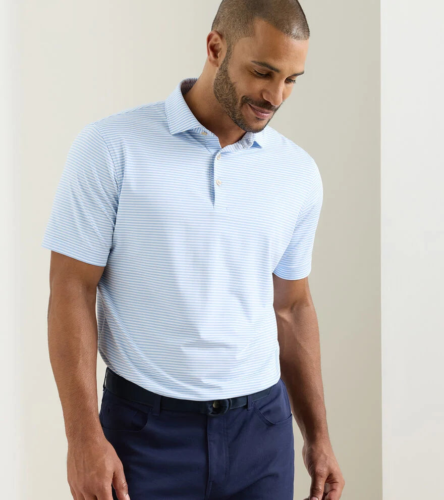 Peter Millar Hales Performance Jersey Polo: Cottage Blue