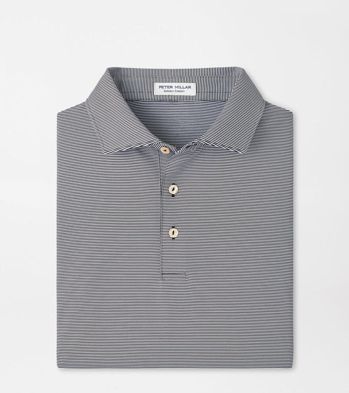 Peter Millar Jubilee Stripe Stretch Jersey Polo: Black