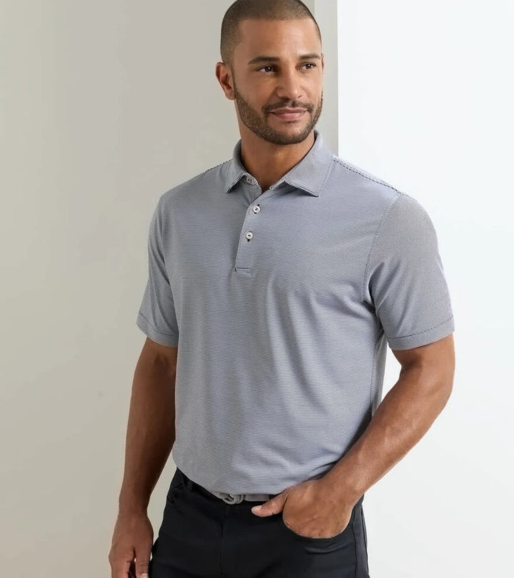 Peter Millar Jubilee Stripe Stretch Jersey Polo: Black