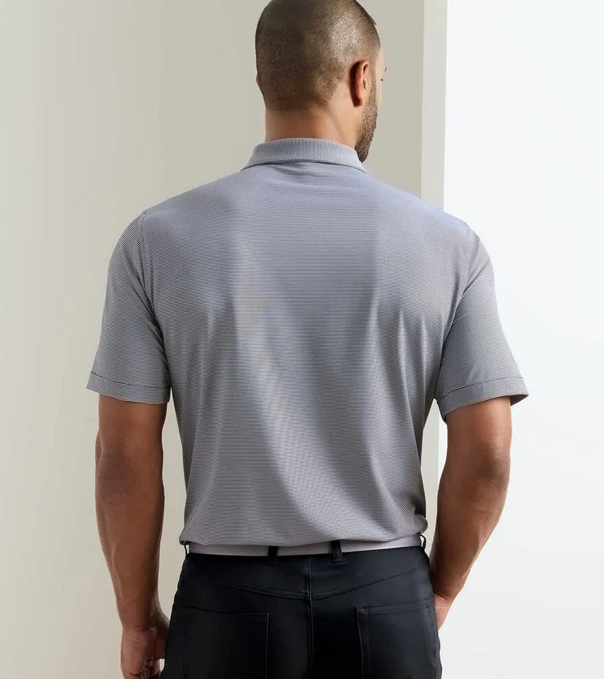 Peter Millar Jubilee Stripe Stretch Jersey Polo: Black