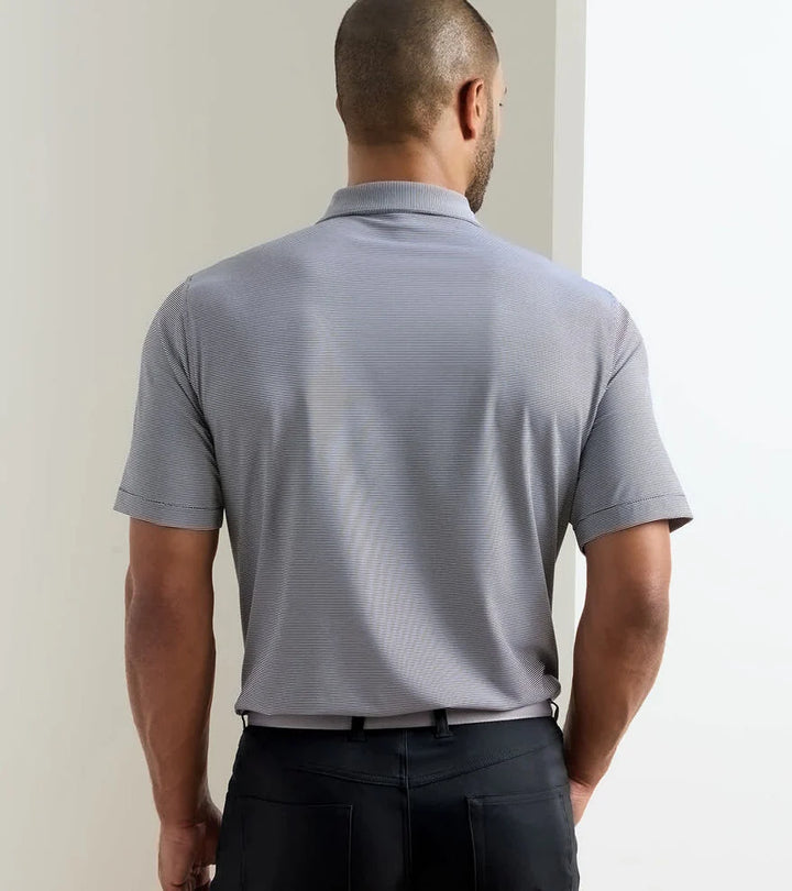 Peter Millar Jubilee Stripe Stretch Jersey Polo: Black