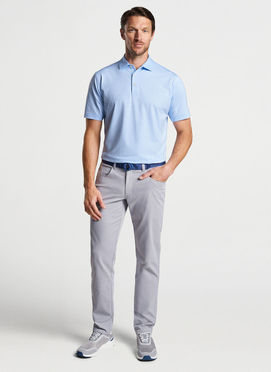 Peter Millar Jubilee Stripe Stretch Jersey Polo - Cottage Blue/White