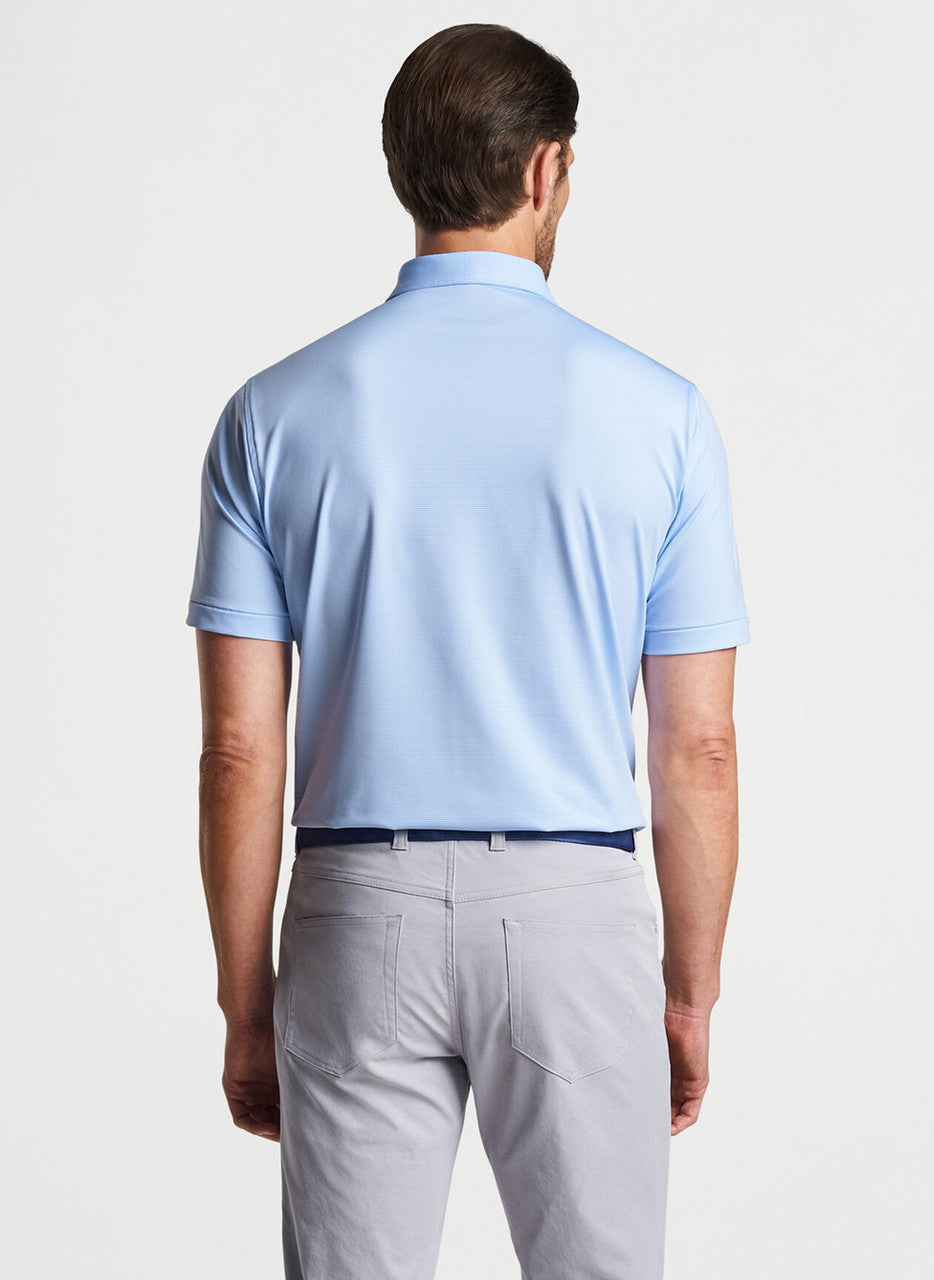 Peter Millar Jubilee Stripe Stretch Jersey Polo - Cottage Blue/White