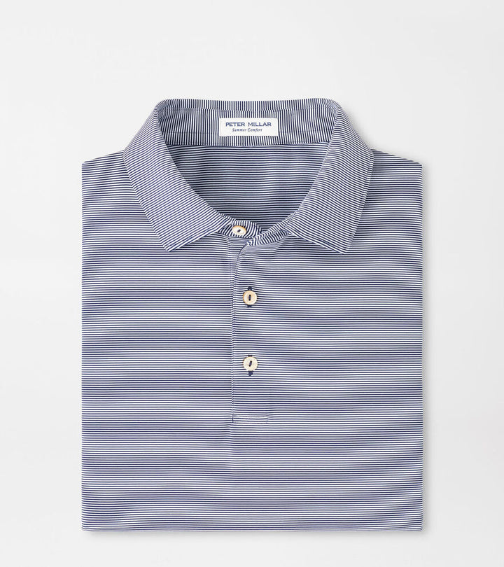 Peter Millar Jubilee Stripe Stretch Jersey Polo : Navy/White
