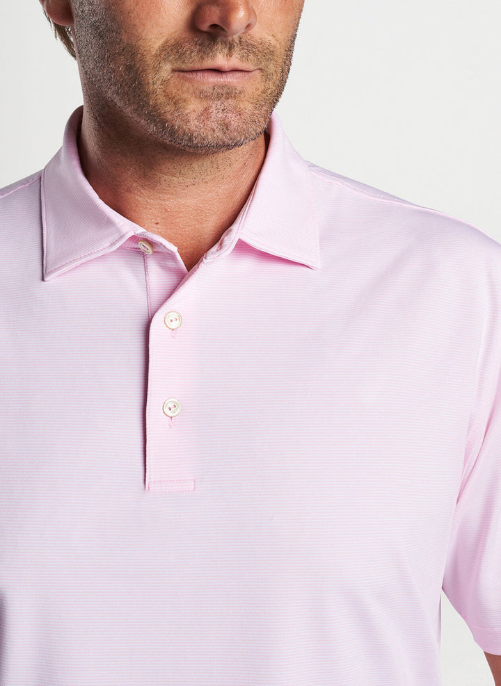 Peter Millar Jubilee Stripe Performance Polo: Palmer Pink