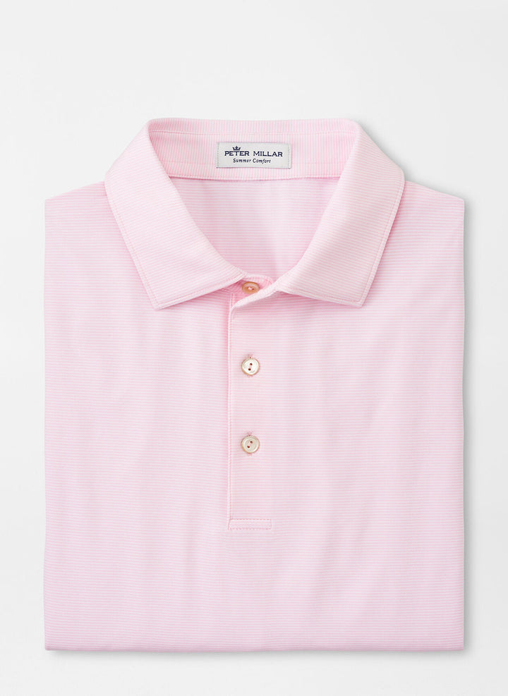 Peter Millar Jubilee Stripe Performance Polo: Palmer Pink