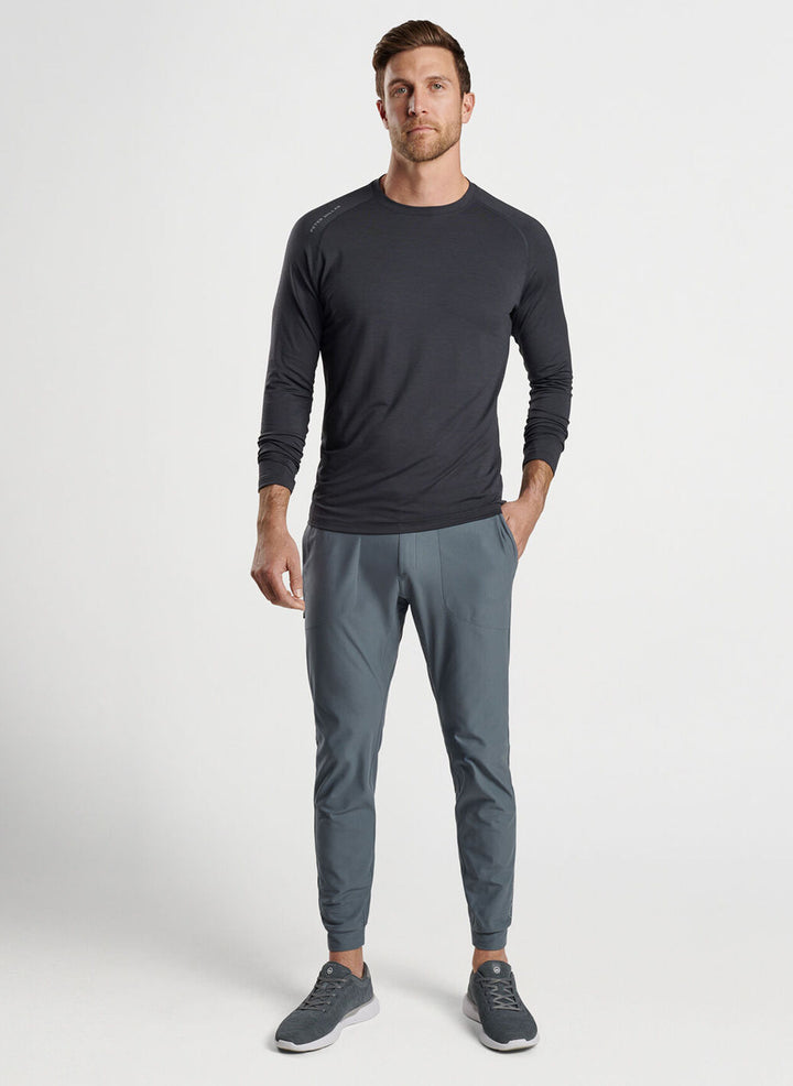 Peter Millar Aurora Performance Long-Sleeve T-Shirt: Black