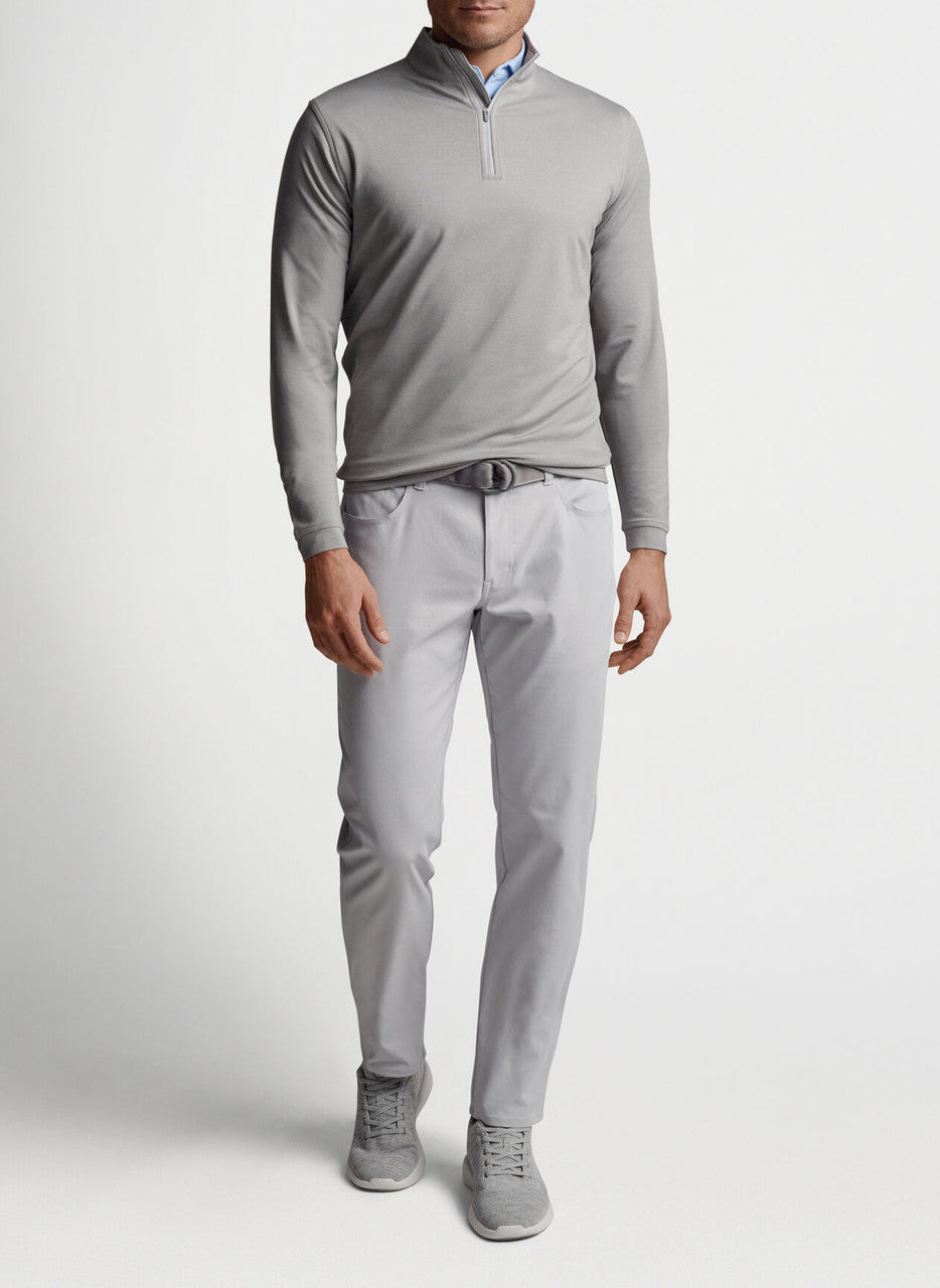 Peter Millar Perth Mélange Performance Quarter-Zip: Gale Grey