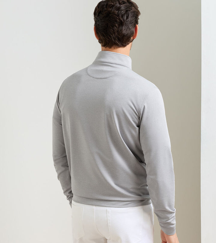 Peter Millar Perth Mélange Performance Quarter-Zip: Gale Grey