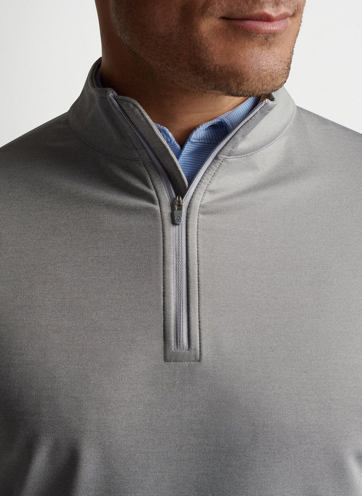 Peter Millar Perth Mélange Performance Quarter-Zip: Gale Grey