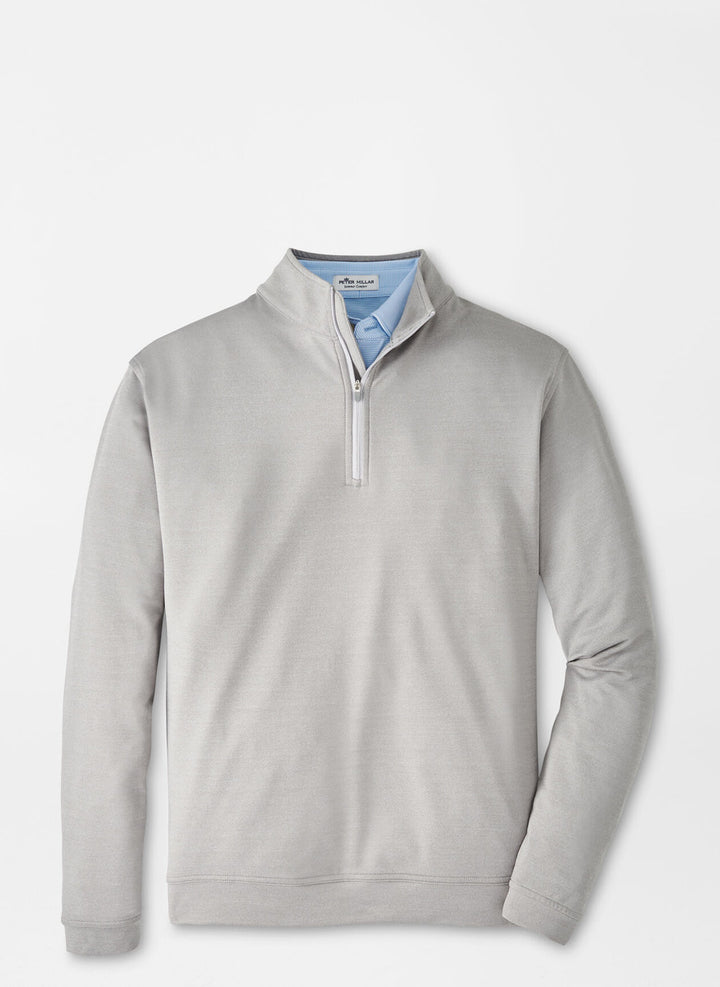 Peter Millar Perth Mélange Performance Quarter-Zip: Gale Grey