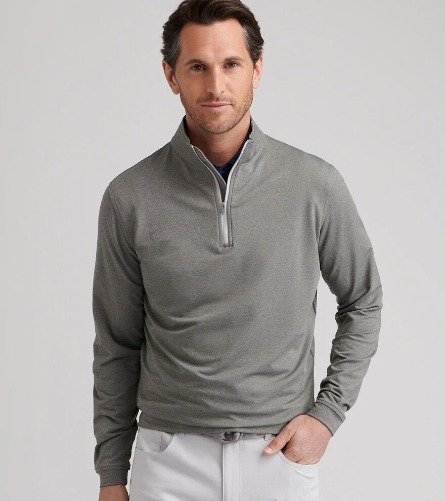 Peter Millar Perth Performance Melange Quarter-Zip: Smoke
