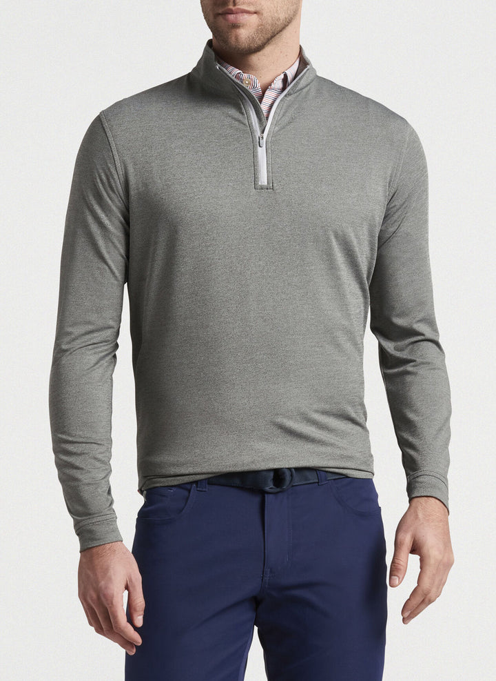 Peter Millar Perth Performance Melange Quarter-Zip: Smoke