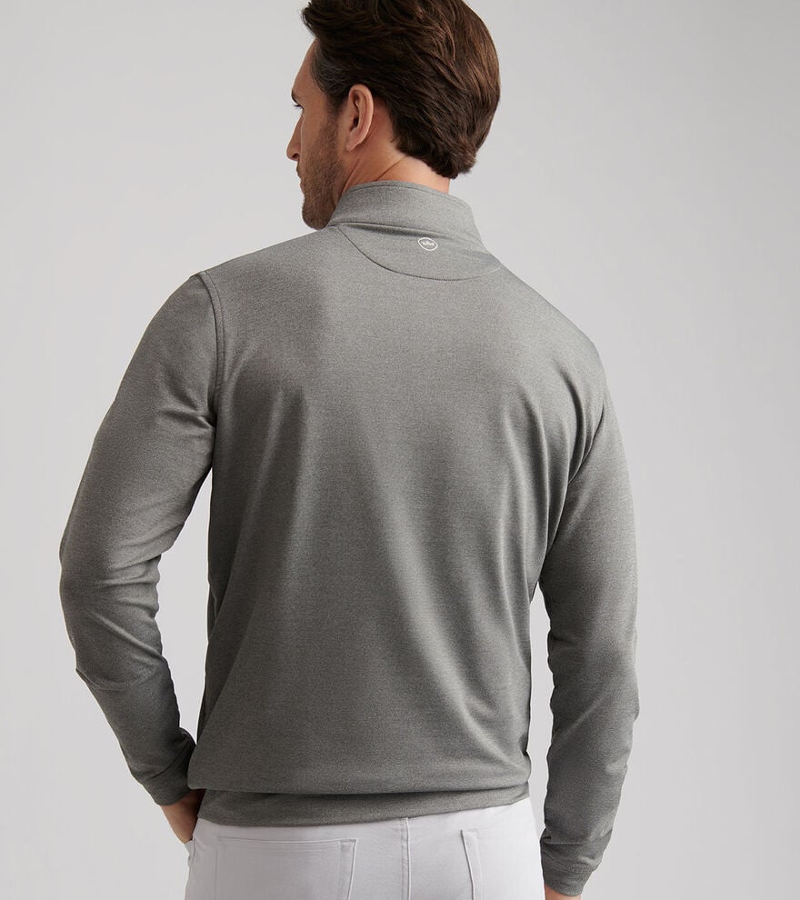 Peter Millar Perth Performance Melange Quarter-Zip: Smoke