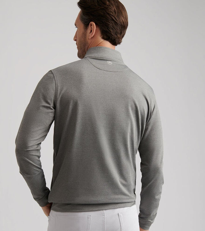 Peter Millar Perth Performance Melange Quarter-Zip: Smoke