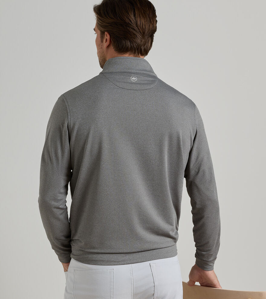 Peter Millar Perth Performance Melange Quarter-Zip: Smoke