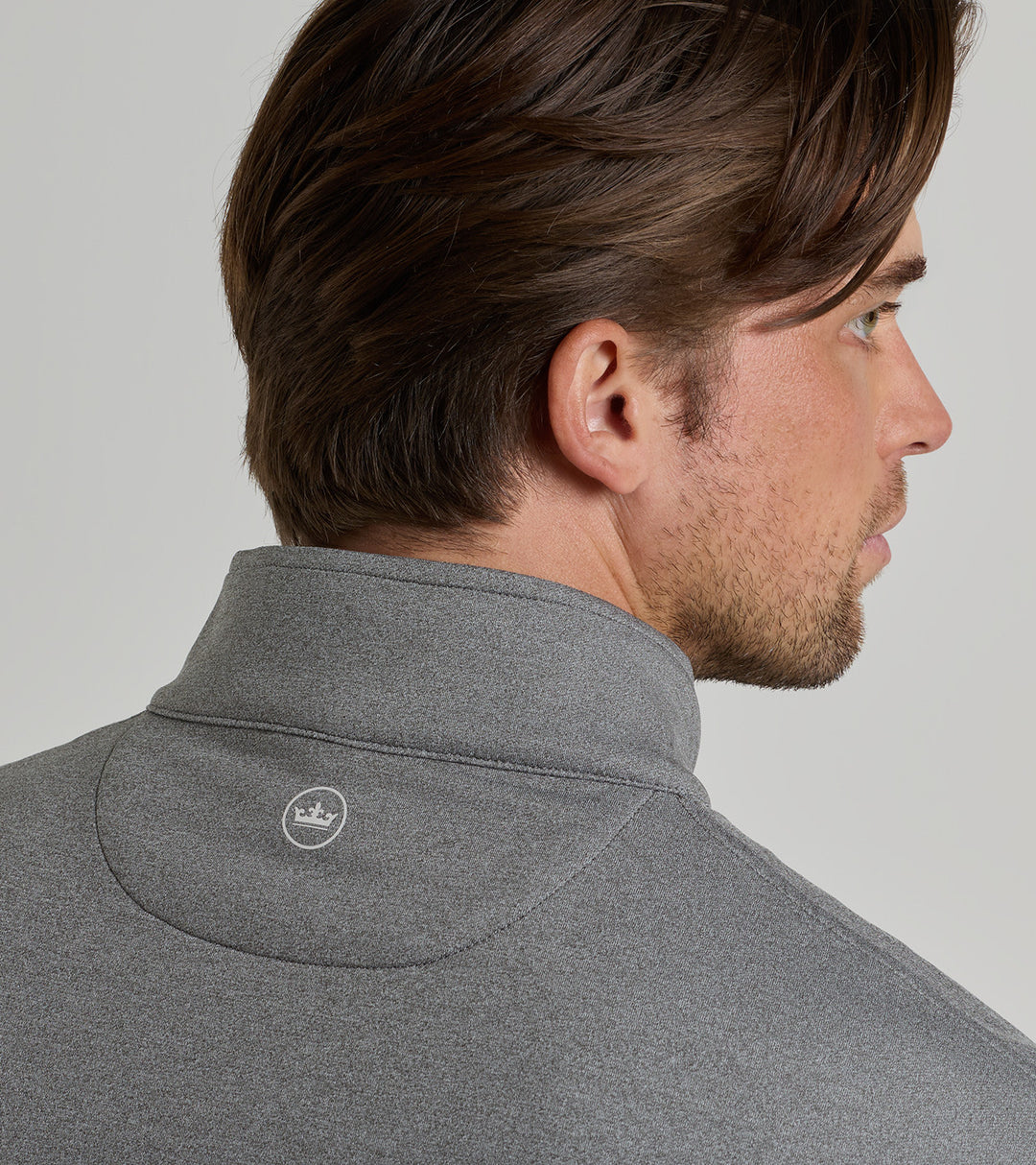 Peter Millar Perth Performance Melange Quarter-Zip: Smoke