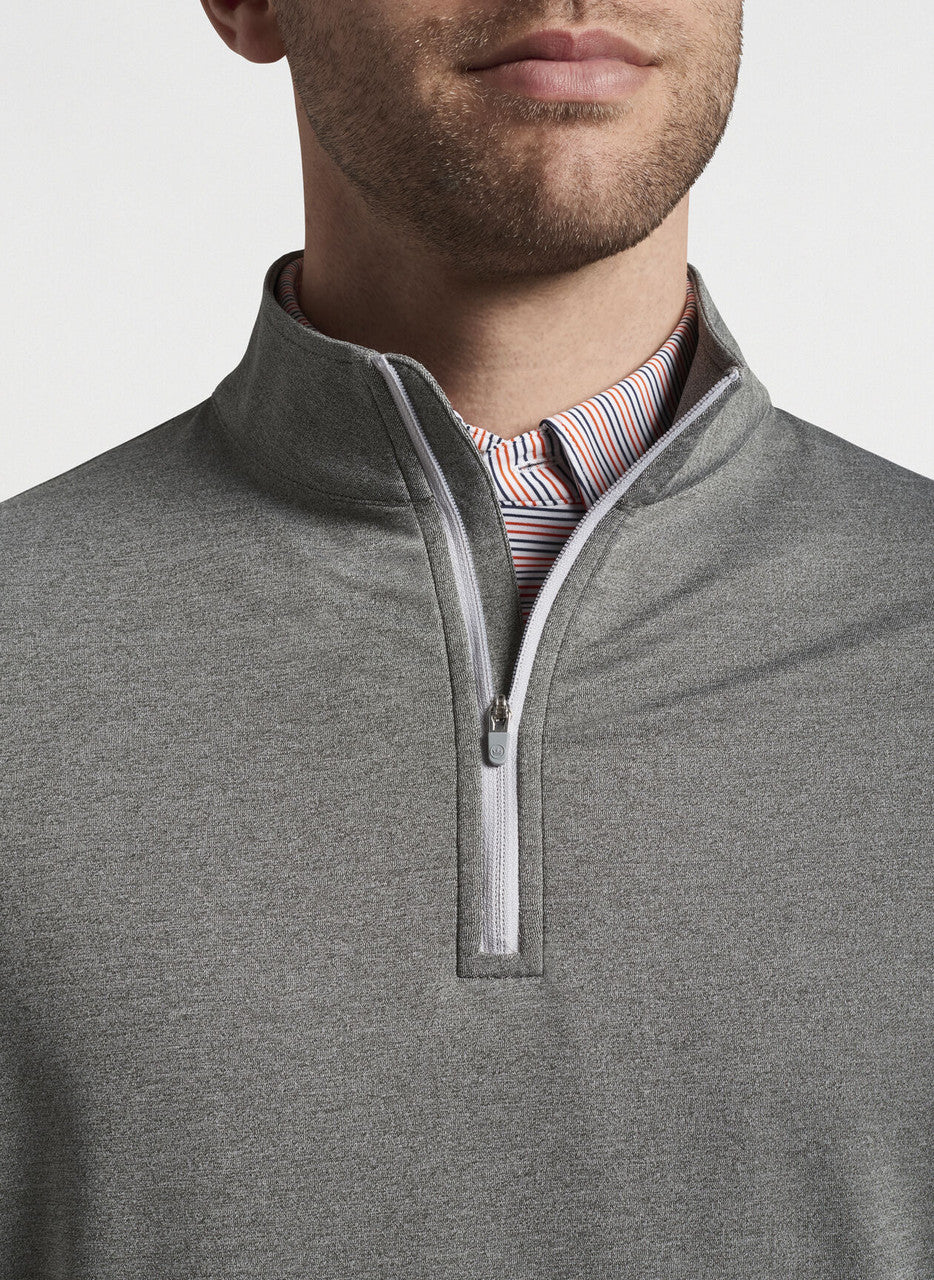 Peter Millar Perth Performance Melange Quarter-Zip: Smoke