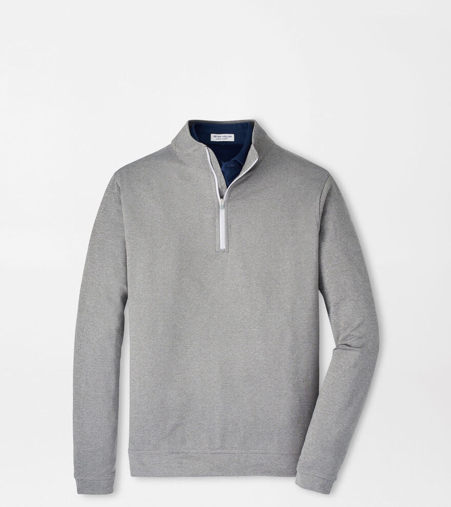 Peter Millar Perth Performance Melange Quarter-Zip: Smoke